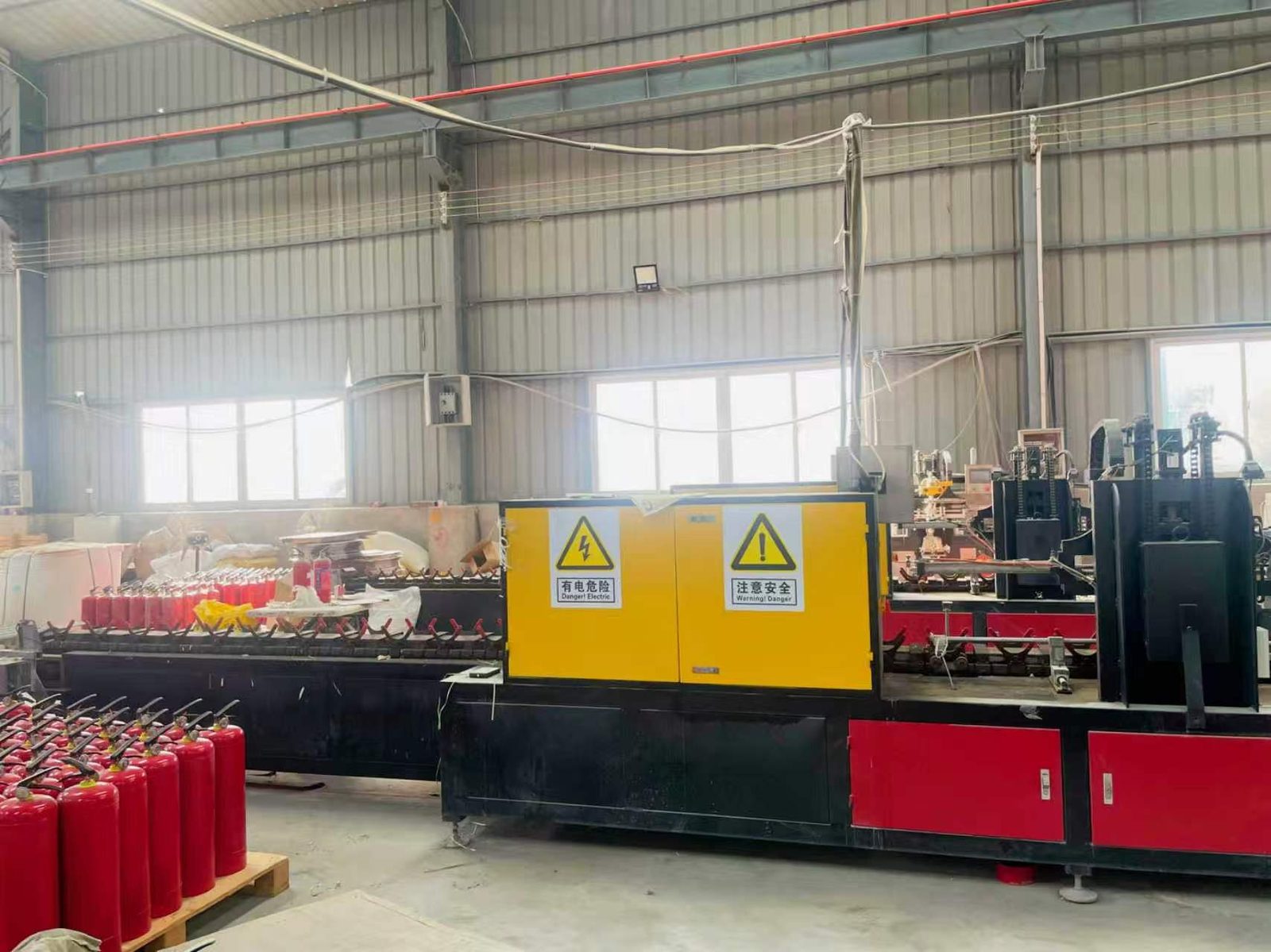 Extinguisher cylinder production line
